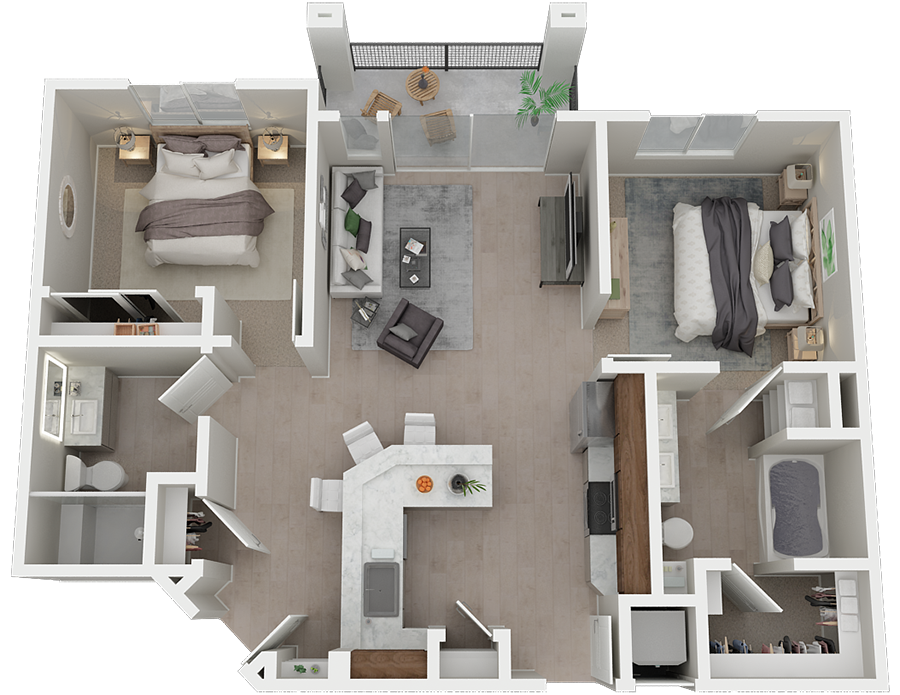 Two Bedroom Floor Plan l Azure Apartments in Sparks NV